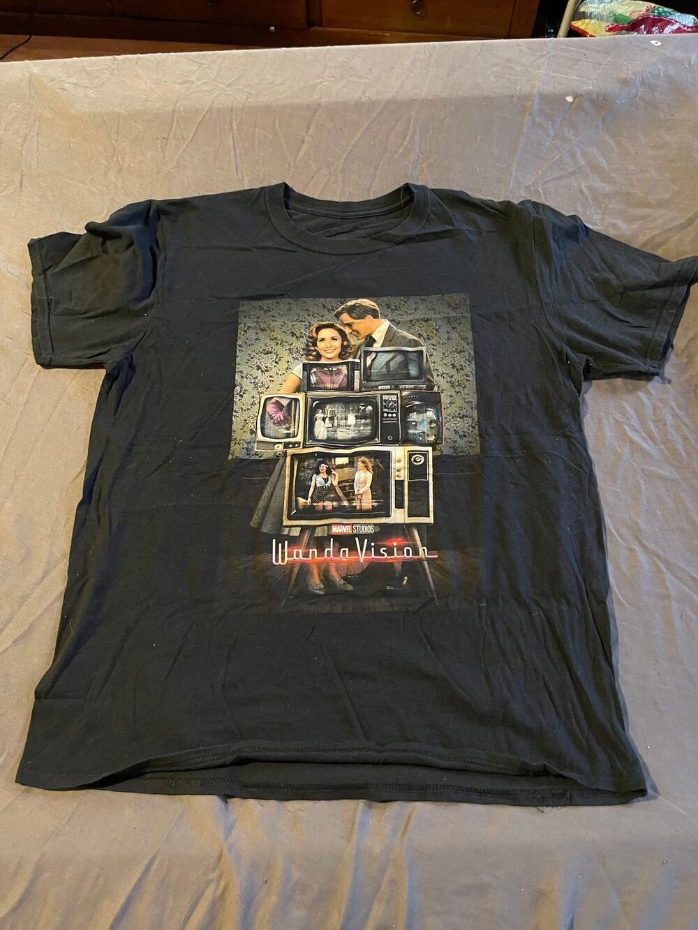 Marvel Studios WandaVision Shirt Unisex Black Short Sleeve TV Show Graphic Tee